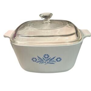 Vintage Corning Ware Blue Cornflower 1.75 Qt Casserole Dish P-1 3/4-B with Lid